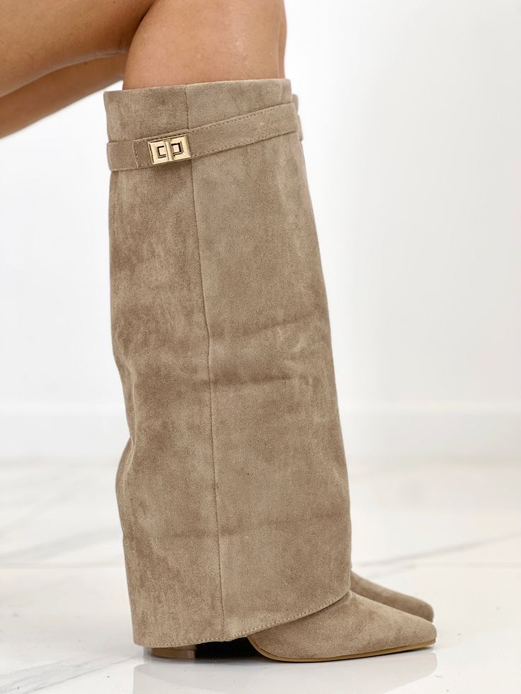Arabella | Khaki Suede Boots