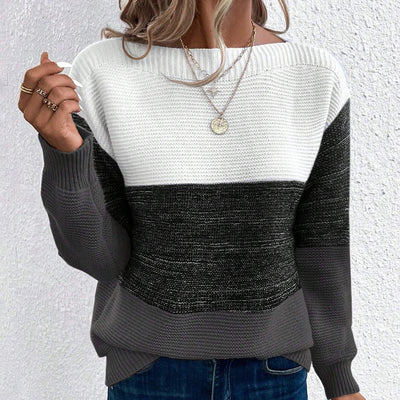 Cozy Colour-Block Knit Sweater