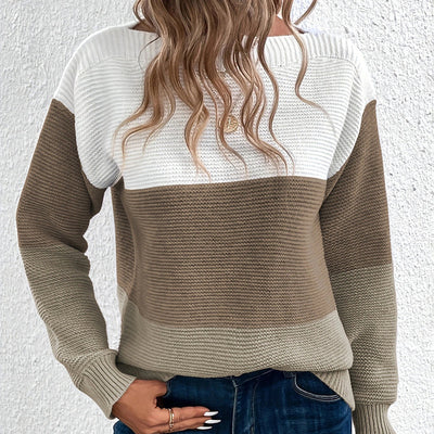 Cozy Colour-Block Knit Sweater