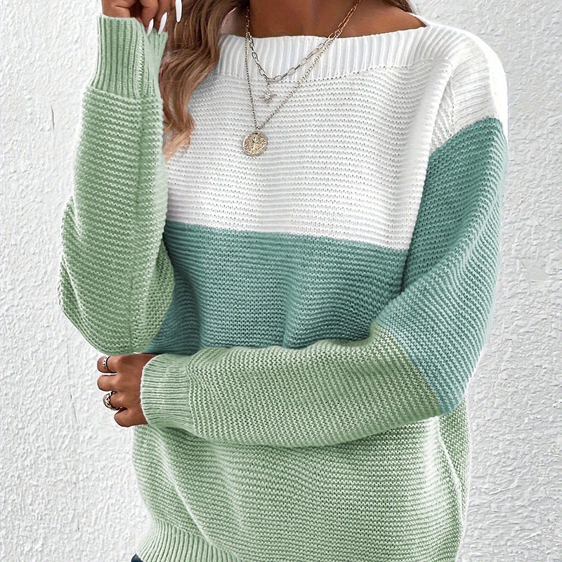 Cozy Colour-Block Knit Sweater