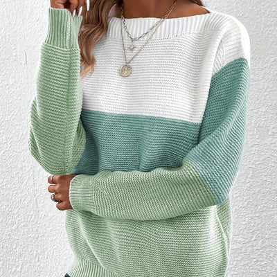 Cozy Colour-Block Knit Sweater