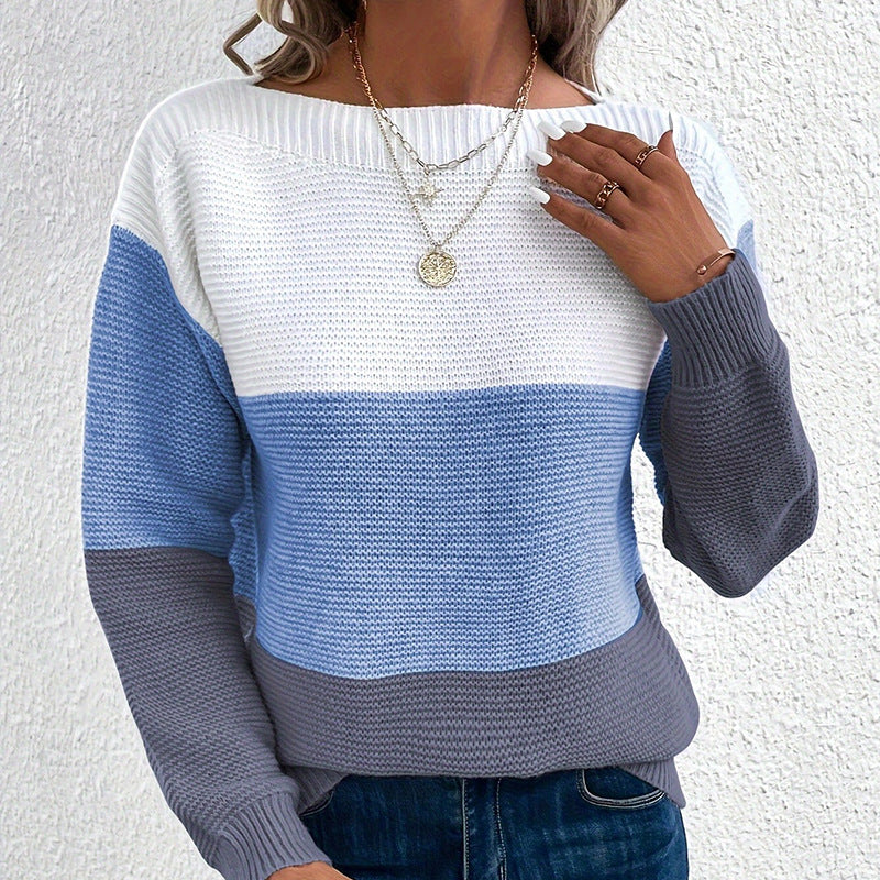 Cozy Colour-Block Knit Sweater