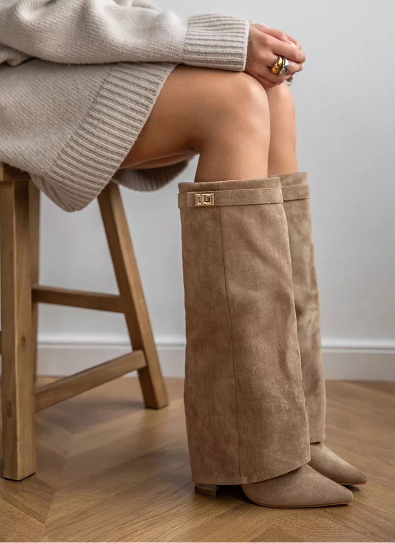 Arabella | Khaki Suede Boots